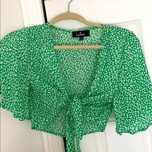 Lulu’s Green Cropped Top- SIZE SMALL